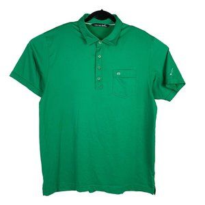 Travis Mathew XL Golf Polo Shirt Crooked Stick Solid Green Short Sleeve